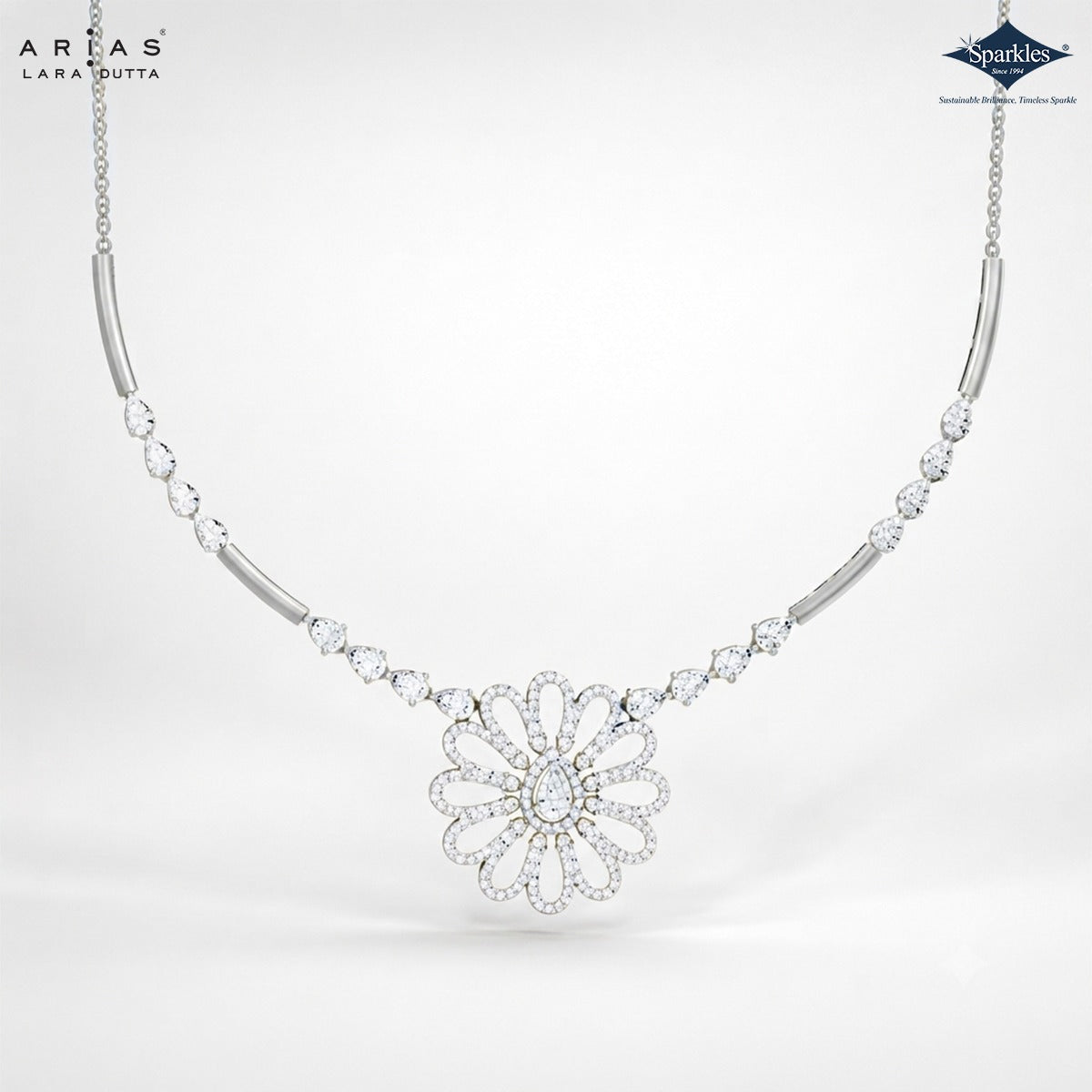 Sparkles Arias by Lara Dutta Daisy Blossom Diamond Necklace