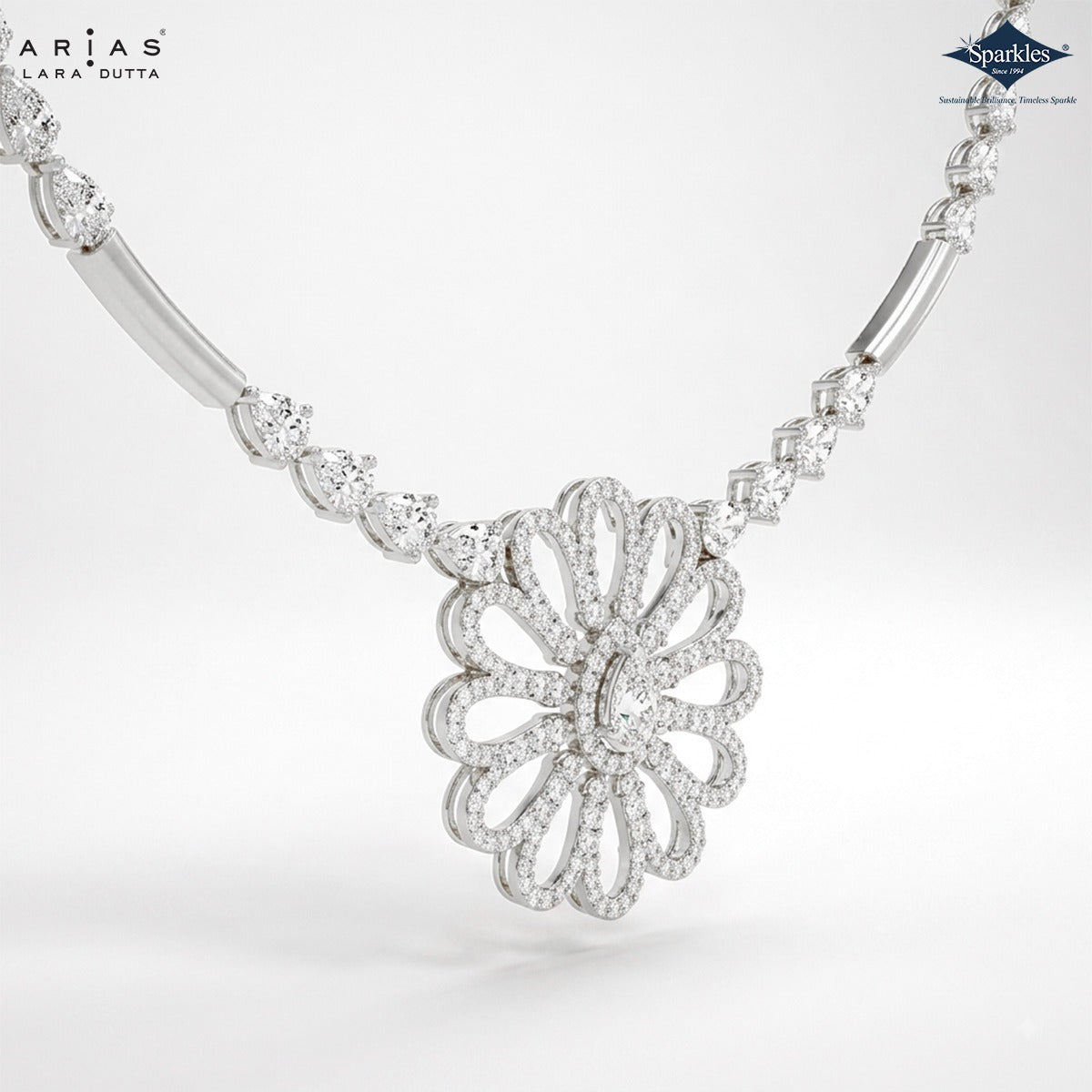 Sparkles Arias by Lara Dutta Daisy Blossom Diamond Necklace