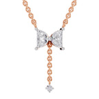 0.76 Carat Halfmoon Shape Celeste Drop Diamond Pendant Necklace 14K - Rose Gold