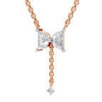 0.76 Carat Halfmoon Shape Celeste Drop Diamond Pendant Necklace 14K - Rose Gold