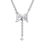 0.76 Carat Halfmoon Shape Celeste Drop Diamond Pendant Necklace 14K - White Gold