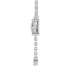 0.76 Carat Halfmoon Shape Celeste Drop Diamond Pendant Necklace 14K - White Gold