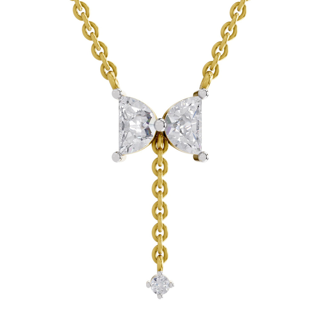 0.76 Carat Halfmoon Shape Celeste Drop Diamond Pendant Necklace 14K