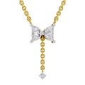 0.76 Carat Halfmoon Shape Celeste Drop Diamond Pendant Necklace 14K