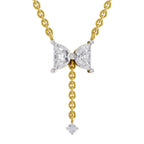 0.76 Carat Halfmoon Shape Celeste Drop Diamond Pendant Necklace 14K