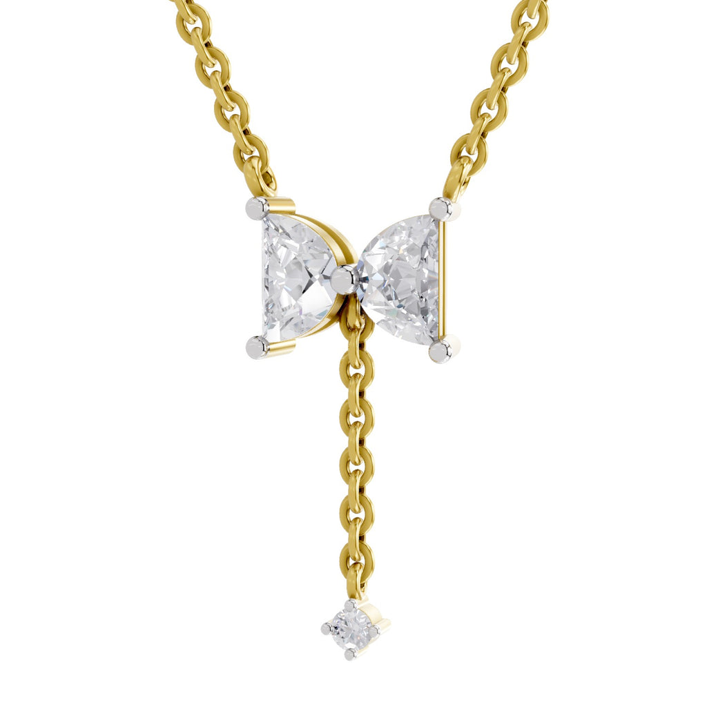 0.76 Carat Halfmoon Shape Celeste Drop Diamond Pendant Necklace 14K
