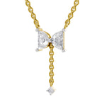 0.76 Carat Halfmoon Shape Celeste Drop Diamond Pendant Necklace 14K