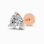 0.08 Carat 3 Prong Solitaire Diamond Nose Pin 14K - Rose Gold