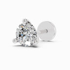 0.08 Carat 3 Prong Solitaire Diamond Nose Pin 14K - White Gold