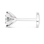 0.14 Carat Solitaire Six Prong Diamond Nose Pin 14K - White Gold