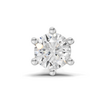 0.14 Carat Solitaire Six Prong Diamond Nose Pin 14K - White Gold