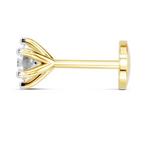 0.14 Carat Solitaire Six Prong Diamond Nose Pin 14K