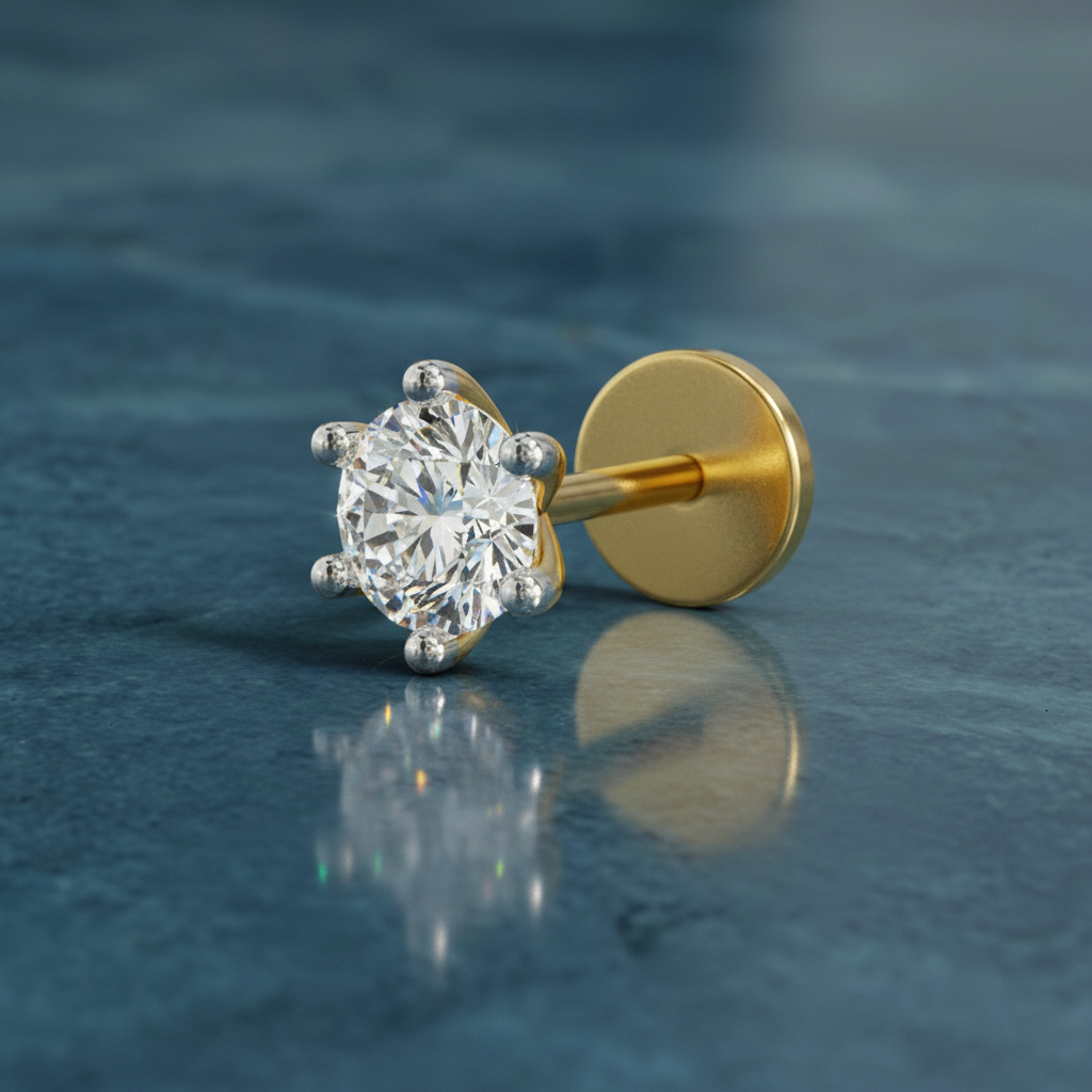 Opulent Solitaire Diamond Nose Pin