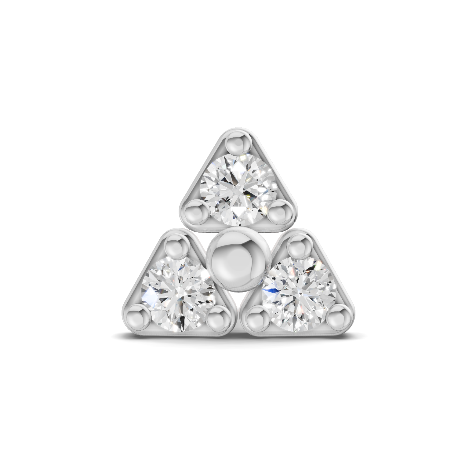 0.08 Carat Trinity Bloom Diamond Nose Pin 14K - Rose Gold