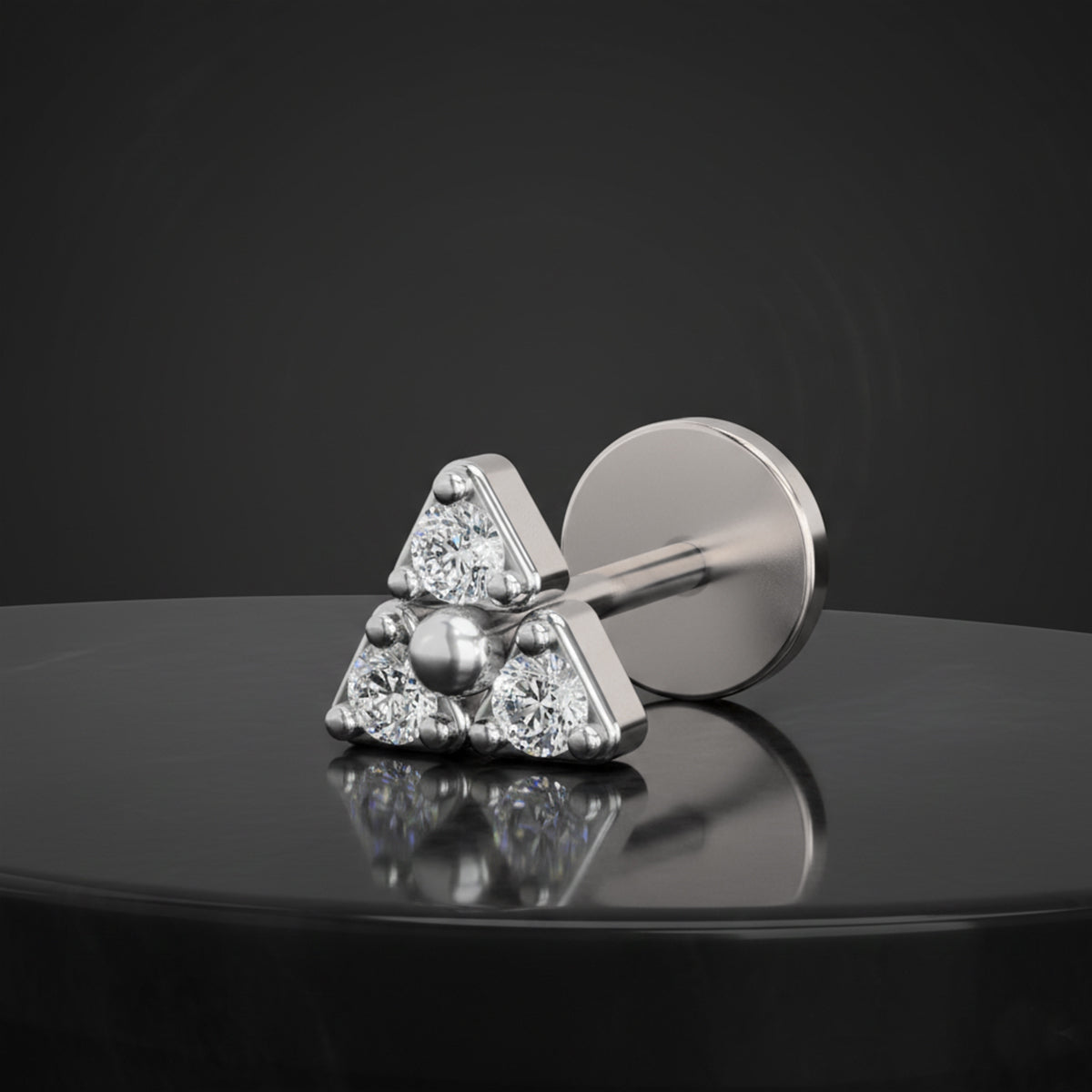 Graceful Bloom Trinity Diamond Nose Pin