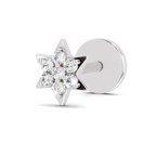 0.03 Carat Star Flatback Nosepin 14K - White Gold