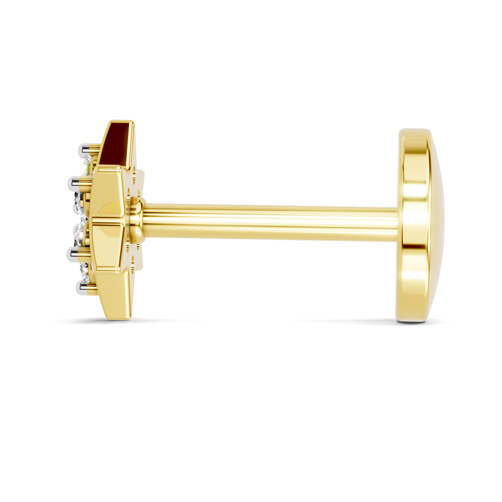 0.03 Carat Star Flatback Nosepin 14K