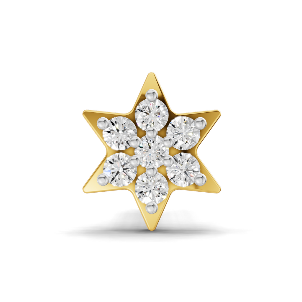 0.03 Carat Star Flatback Nosepin 14K