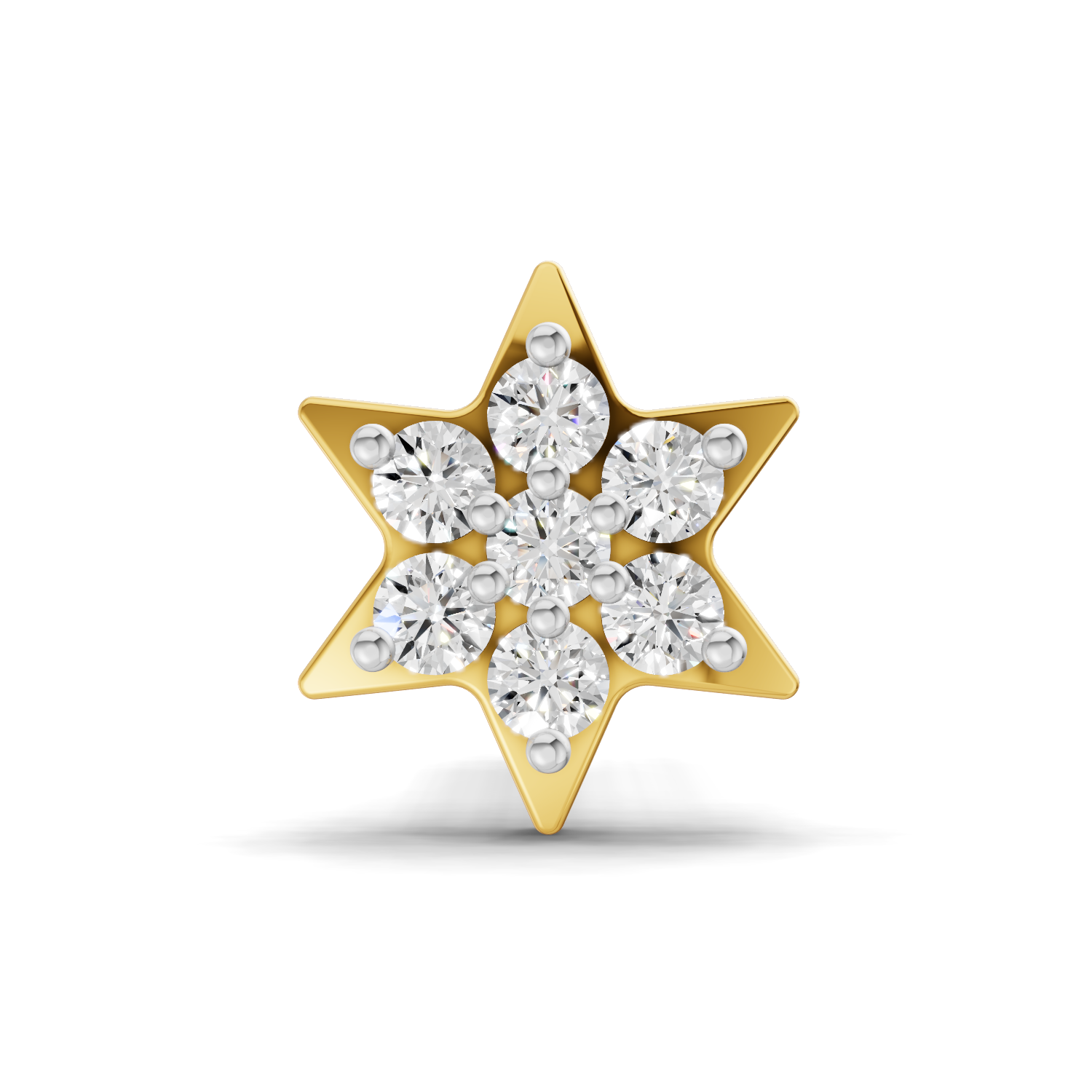 0.03 Carat Star Flatback Nosepin 14K