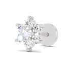 0.11 Carat Stellar Diamond Nose Pin 14K Screw - White Gold