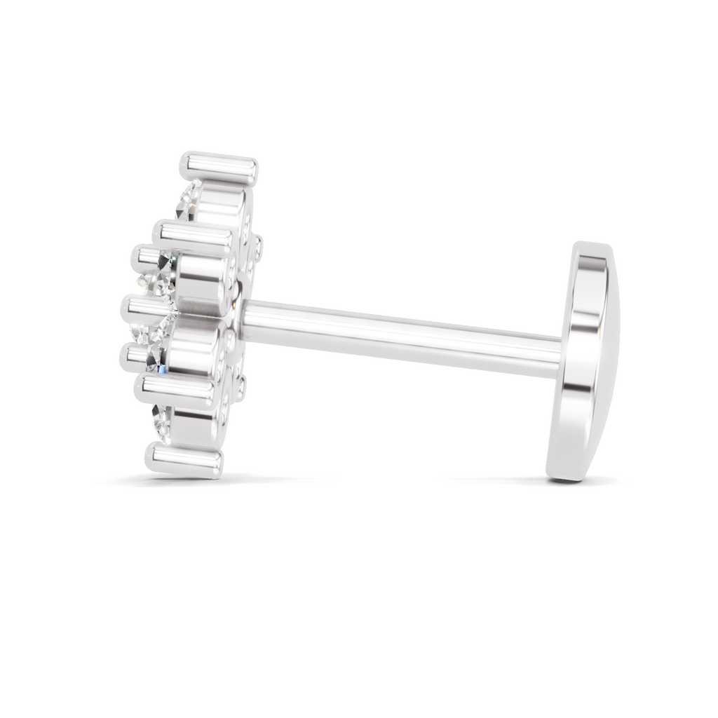0.11 Carat Stellar Diamond Nose Pin 14K Screw - White Gold