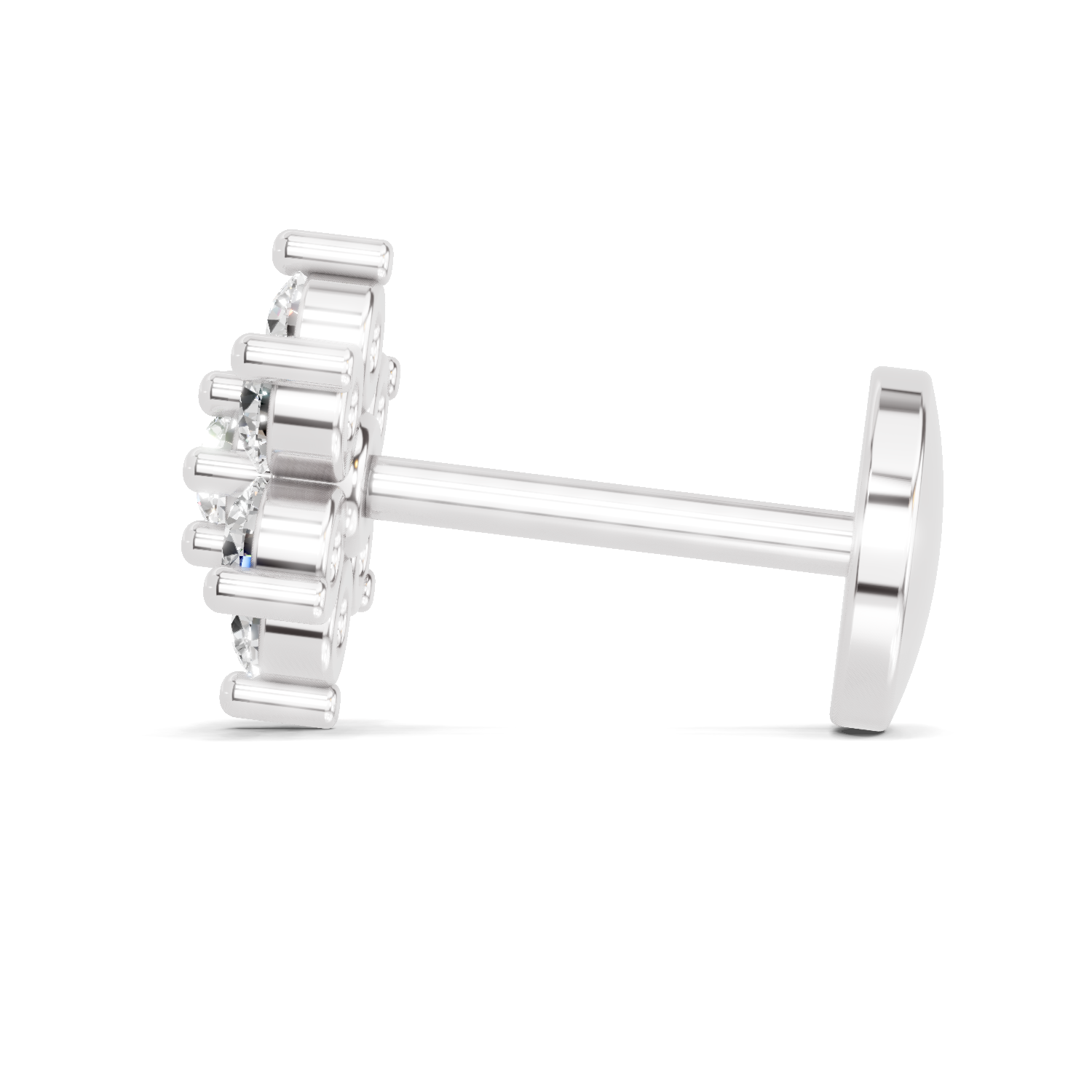 0.11 Carat Stellar Diamond Nose Pin 14K Screw - White Gold