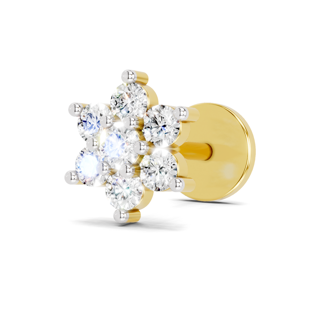 0.11 Carat Stellar Diamond Nose Pin 14K Screw