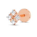 0.04 Carat Round Star Shape Diamond Nose Pin 14K - Rose Gold
