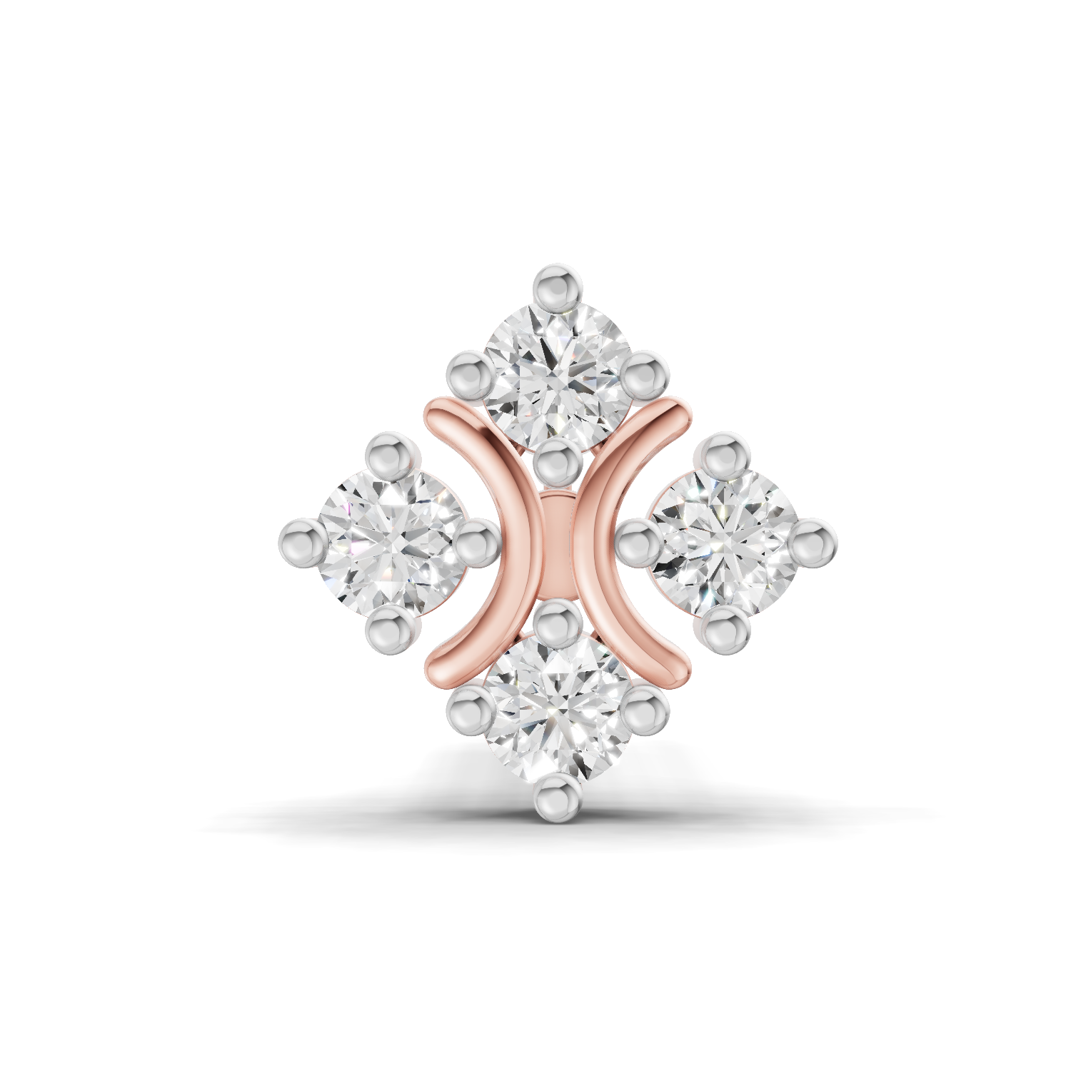 0.04 Carat Round Star Shape Diamond Nose Pin 14K - Rose Gold