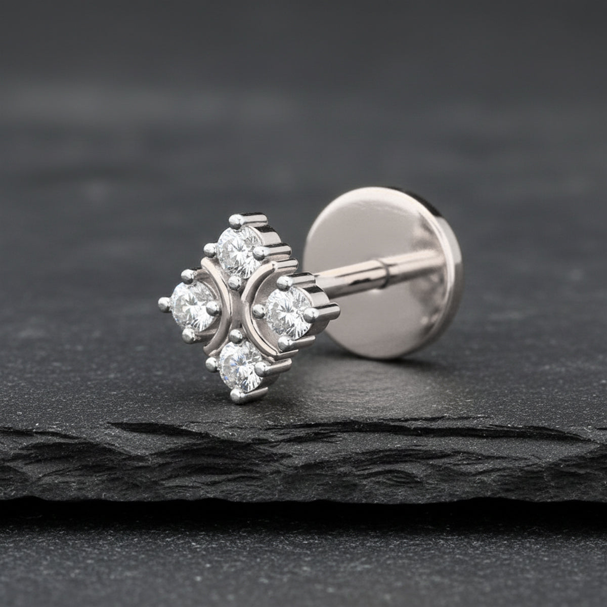 Luminous Round Star Diamond Nose Pin