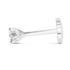 0.06 Carat Classic Solitaire Diamond Nose Pin 14K - White Gold