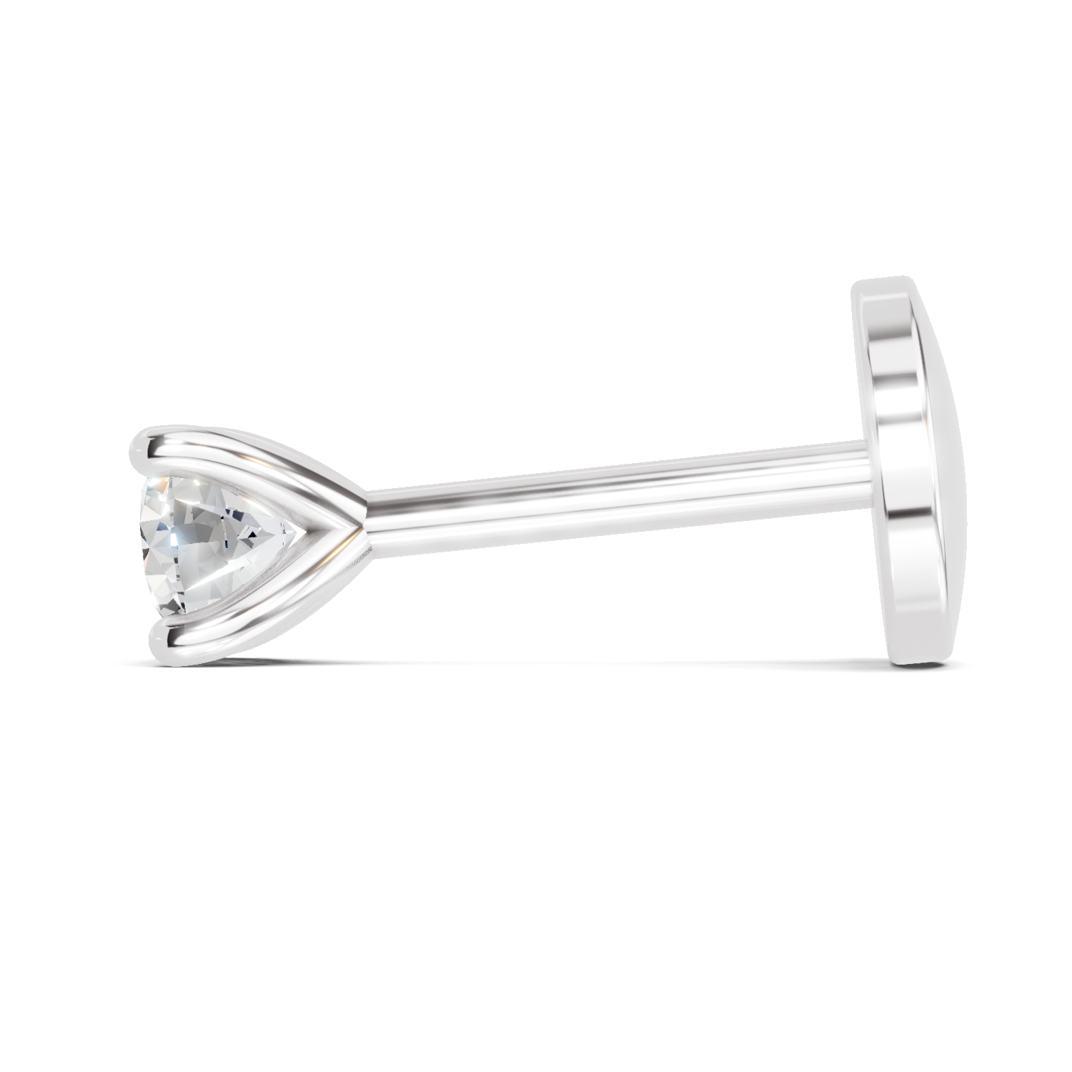 0.06 Carat Classic Solitaire Diamond Nose Pin 14K - White Gold