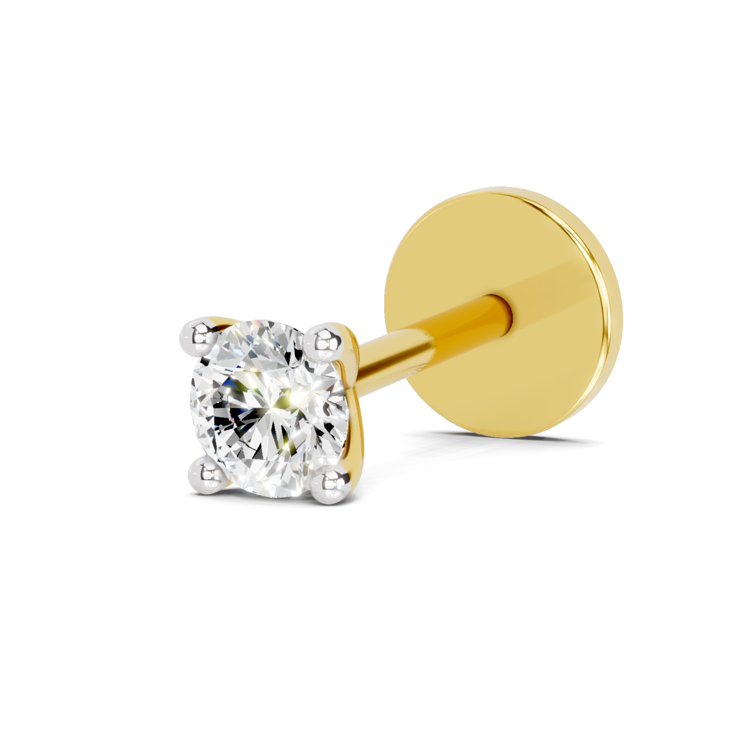 0.06 Carat Classic Solitaire Diamond Nose Pin 14K
