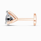 0.06 Carat 3 Prong Solitaire Diamond Nose Pin 14K - Rose Gold