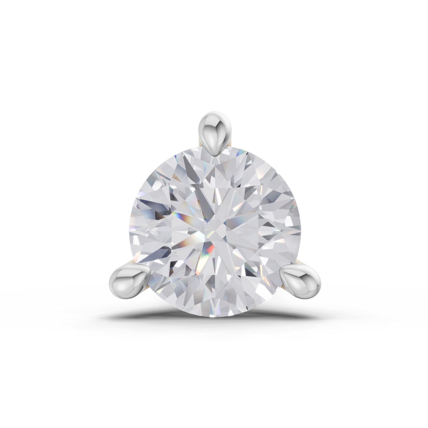 0.06 Carat 3 Prong Solitaire Diamond Nose Pin 14K - Rose Gold
