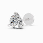 0.06 Carat 3 Prong Solitaire Diamond Nose Pin 14K - White Gold