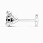 0.06 Carat 3 Prong Solitaire Diamond Nose Pin 14K - White Gold
