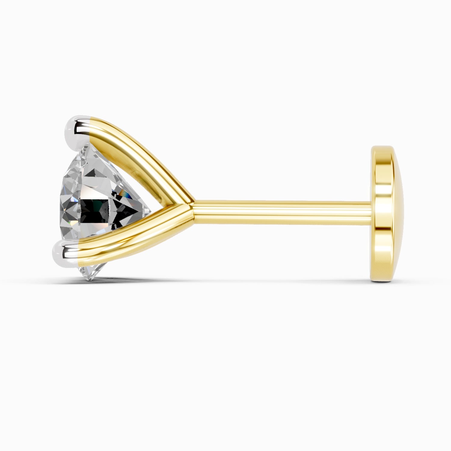 0.06 Carat 3 Prong Solitaire Diamond Nose Pin 14K