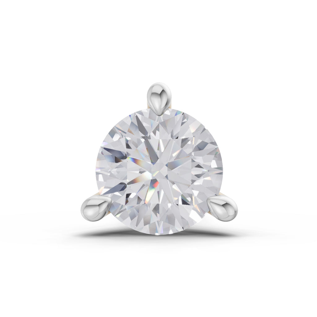 0.06 Carat 3 Prong Solitaire Diamond Nose Pin 14K