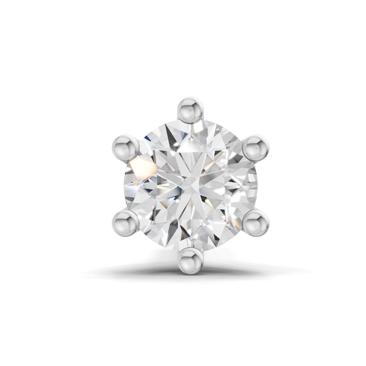 0.5 Carat Classic Solitaire Diamond Nose Pin 14K - Rose Gold