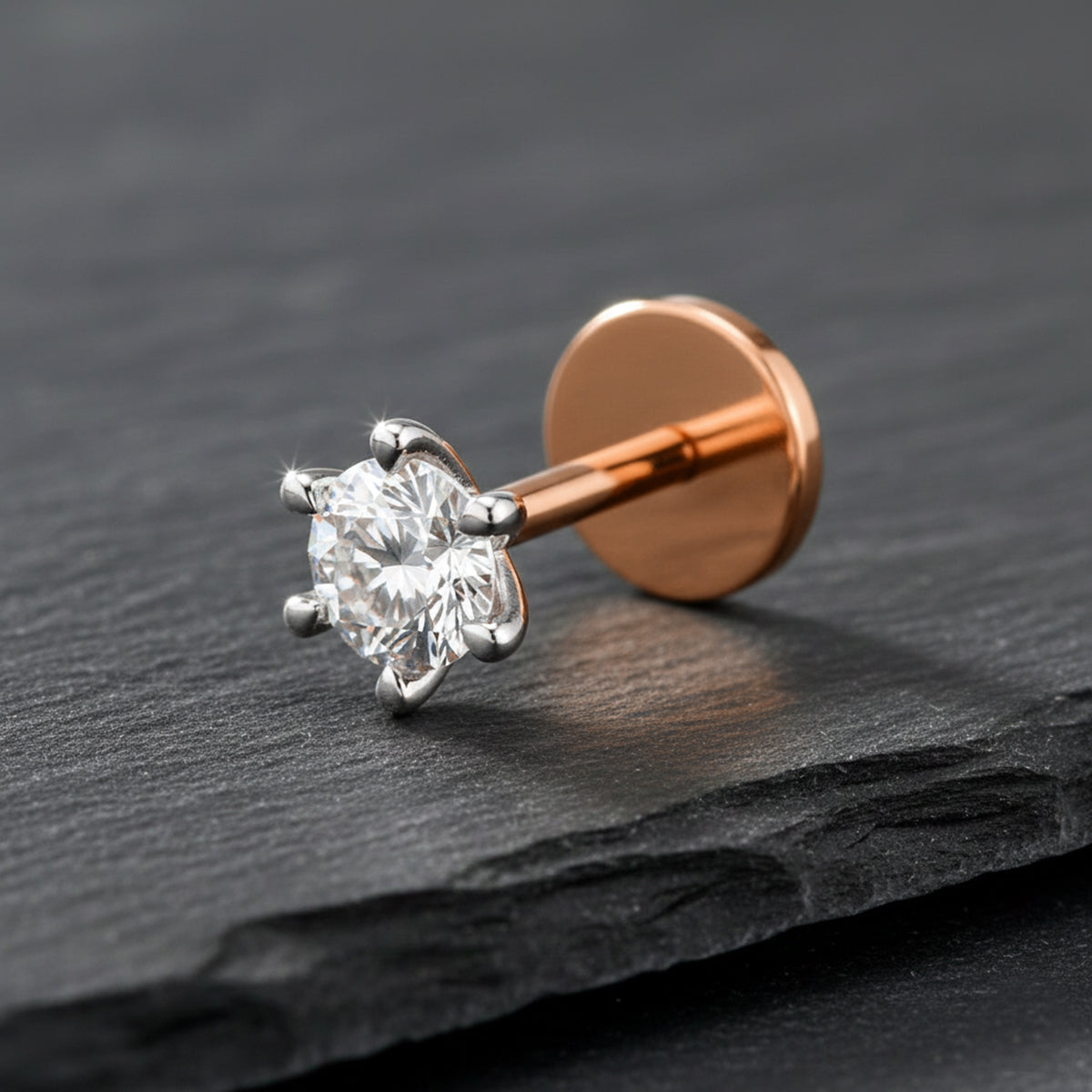 Elegant Solitaire Diamond Nose Pin