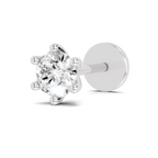 0.5 Carat Classic Solitaire Diamond Nose Pin 14K - White Gold