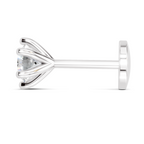 0.5 Carat Classic Solitaire Diamond Nose Pin 14K - White Gold