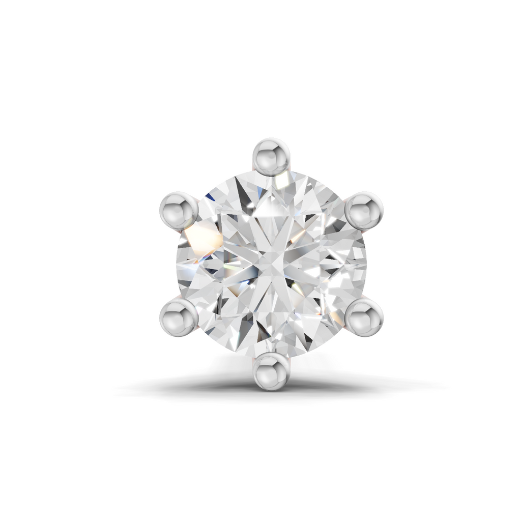 0.5 Carat Classic Solitaire Diamond Nose Pin 14K