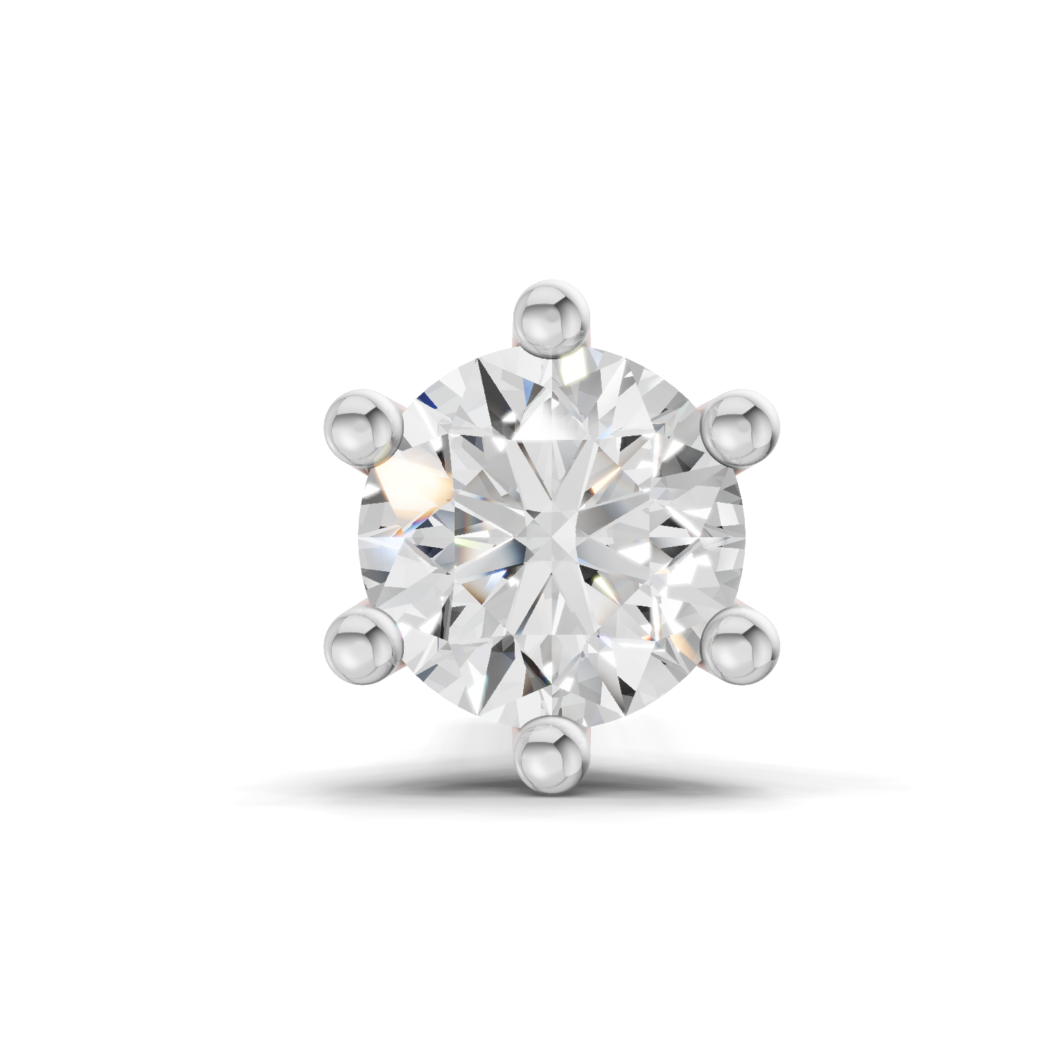 0.5 Carat Classic Solitaire Diamond Nose Pin 14K