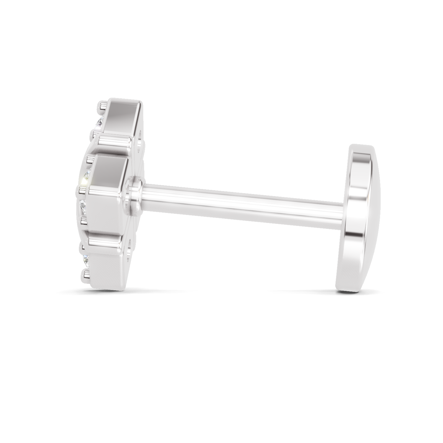 0.09 Carat Four Stone Solitaire Diamond Nose Pin 14K - White Gold