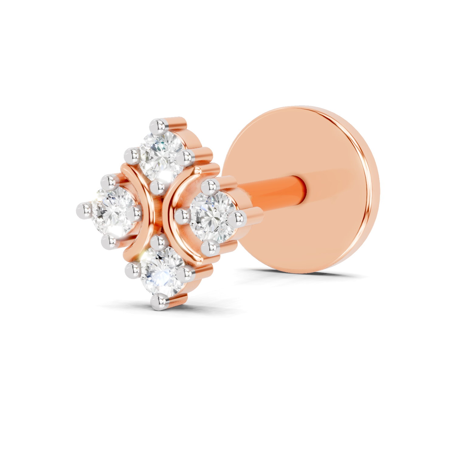 0.04 Carat Solitaire Diamond Seren Nose Pin 14K - Rose Gold