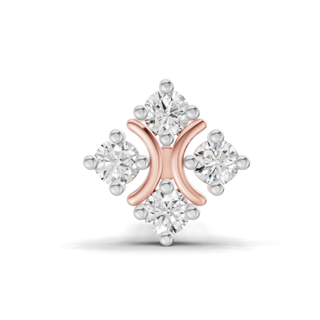 0.04 Carat Solitaire Diamond Seren Nose Pin 14K - Rose Gold