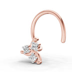 0.03 Carat Floral Diamond Nose Pin 14K - Rose Gold