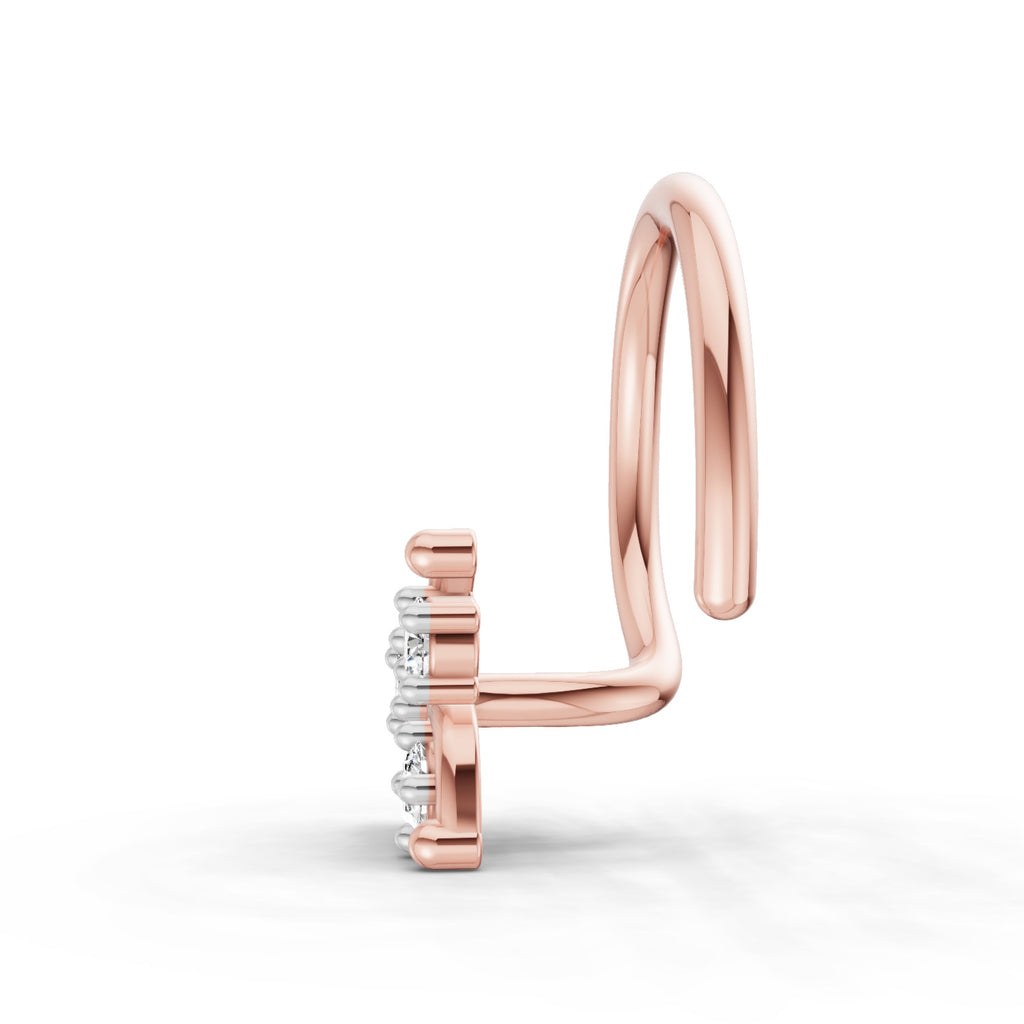 0.03 Carat Floral Diamond Nose Pin 14K - Rose Gold